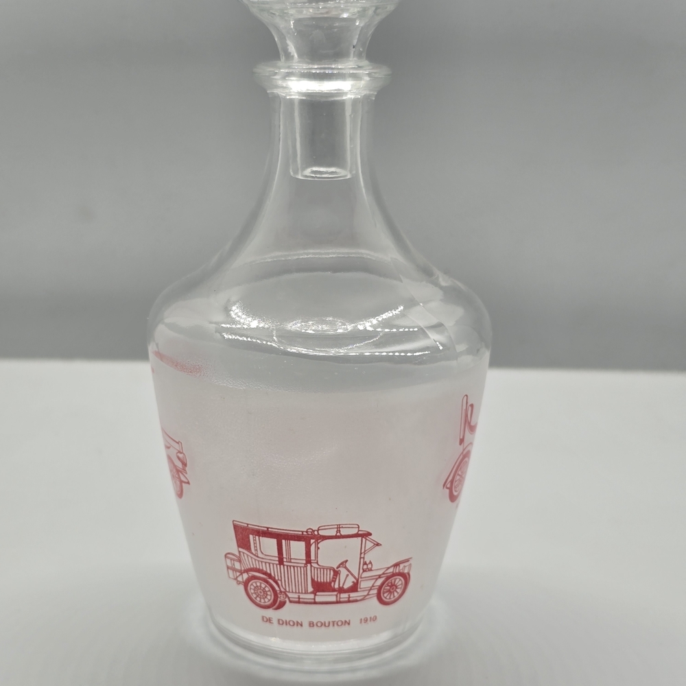 Vintage Glass Decanter with Pink Car Design - Picture 2 of 4